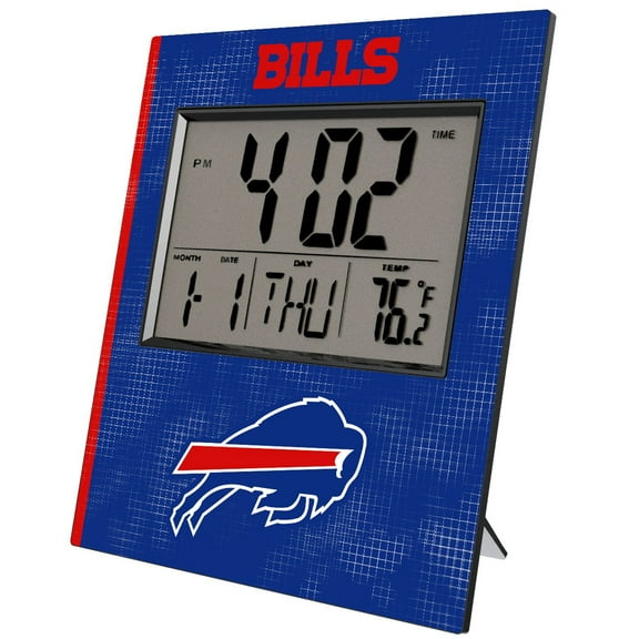 Keyscaper Buffalo Bills Cross Hatch Digital Desk Clock
