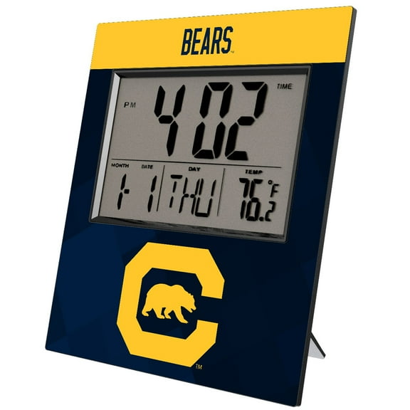 Keyscaper Cal Bears Logo Color Block Digital Desk Clock