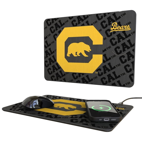 Keyscaper Cal Bears 15W Fast Wireless Charger and Mouse Pad
