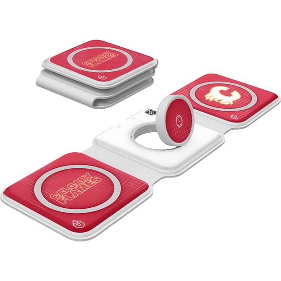 Keyscaper Calgary Flames 3-in-1 Foldable Charger