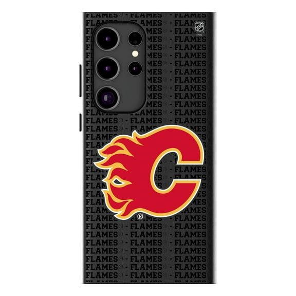 Keyscaper Calgary Flames Text Backdrop Galaxy Magnetic Bump Case