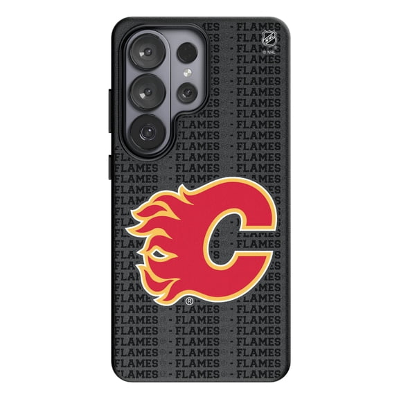 Keyscaper Calgary Flames Text Backdrop Galaxy Magnetic Bump Case