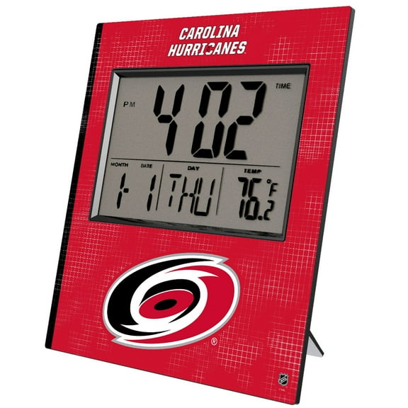 Keyscaper Carolina Hurricanes Cross Hatch Digital Desk Clock