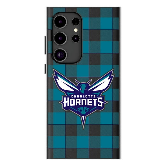 Keyscaper Charlotte Hornets Plaid Galaxy Magnetic Bump Case