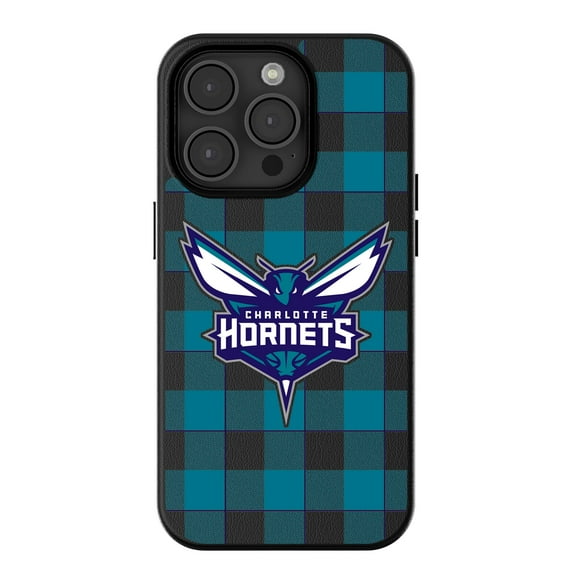 Keyscaper Charlotte Hornets Plaid Magnetic Bump iPhone Case
