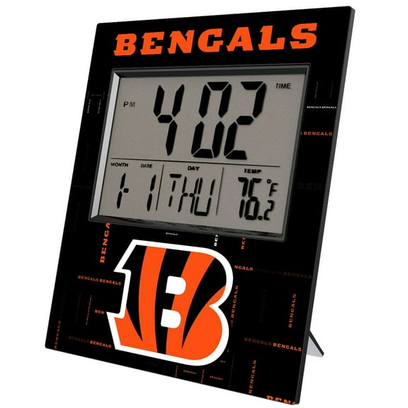 Keyscaper Cincinnati Bengals Quadtile Digital Desk Clock