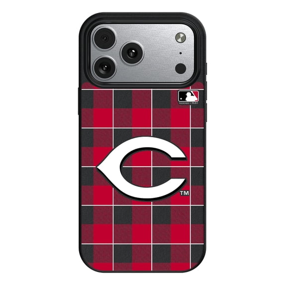 Keyscaper Cincinnati Reds Plaid Magnetic Bump iPhone Case