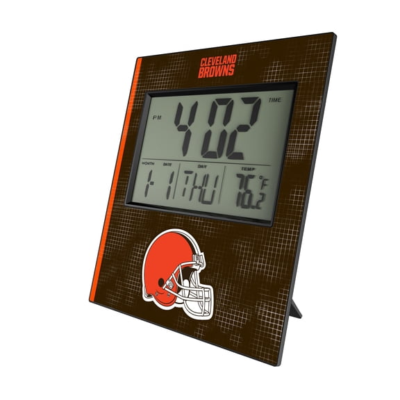 Keyscaper Cleveland Browns Cross Hatch Digital Desk Clock