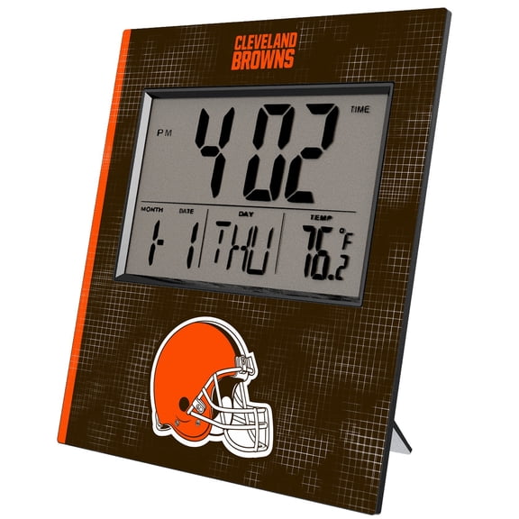 Keyscaper Cleveland Browns Cross Hatch Digital Desk Clock