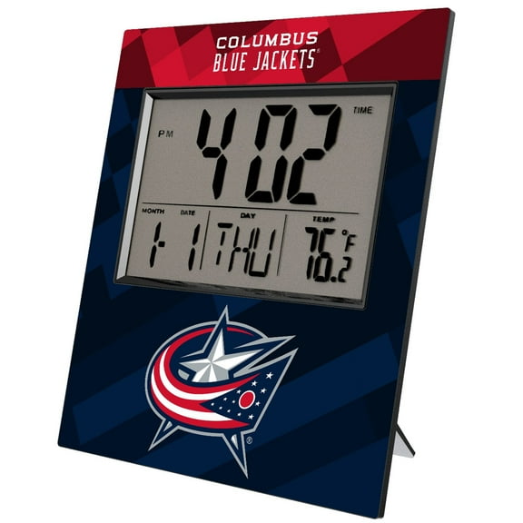 Keyscaper Columbus Blue Jackets Color Block Digital Desk Clock