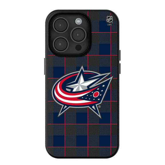 Keyscaper Columbus Blue Jackets Plaid iPhone Magnetic Bump Case
