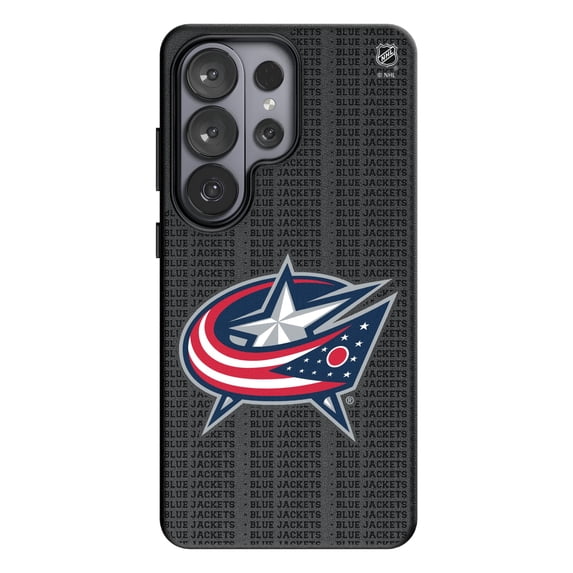 Keyscaper Columbus Blue Jackets Text Backdrop Galaxy Magnetic Bump Case