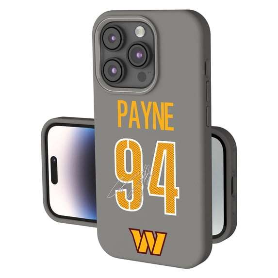 Keyscaper Daron Payne Gray Washington Commanders Ready Soft Touch iPhone Case