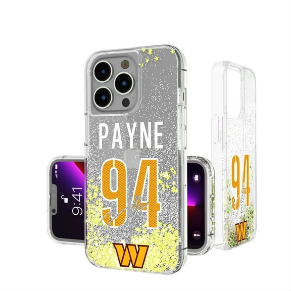 Keyscaper Daron Payne Washington Commanders iPhone Glitter Phone Case