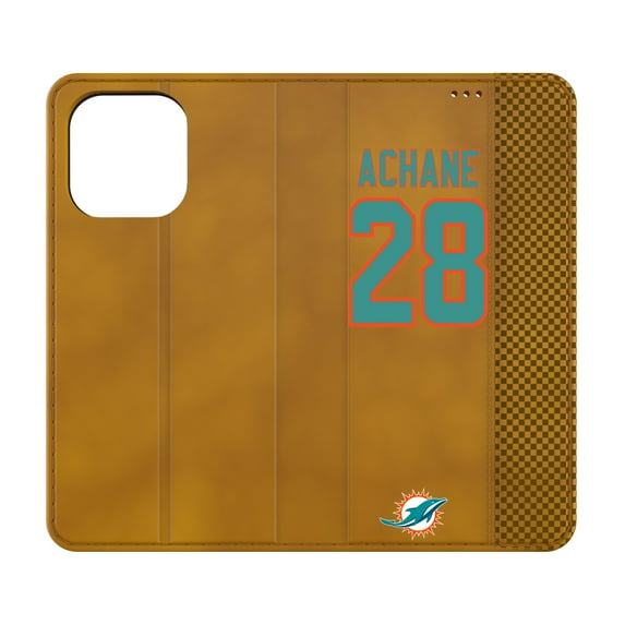 Keyscaper De-Von Achane Brown Miami Dolphins Folio iPhone Case
