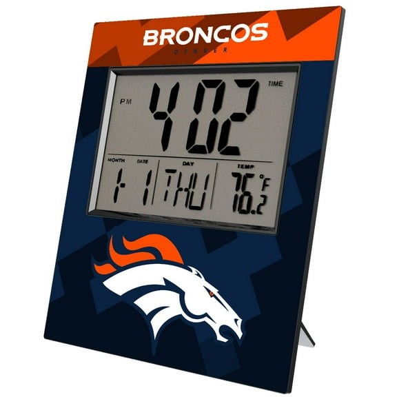 Keyscaper Denver Broncos Color Block Digital Desk Clock