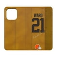 thumbnail image 1 of Keyscaper Denzel Ward Brown Cleveland Browns Folio iPhone Case, 1 of 7