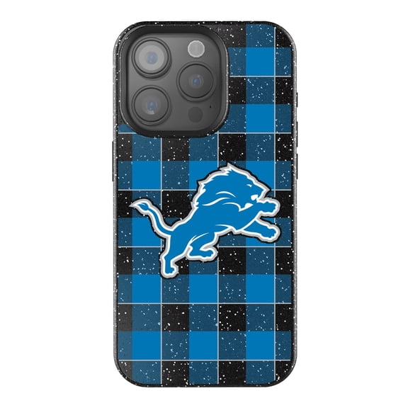 Keyscaper Detroit Lions Plaid Bling iPhone Case