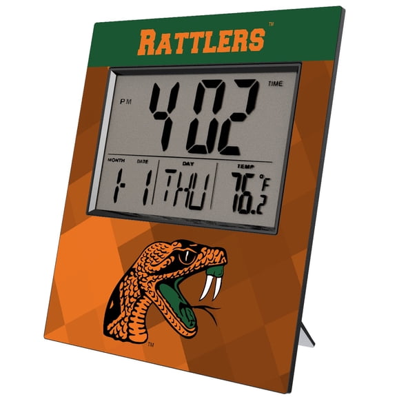 Keyscaper Florida A&M Rattlers Color Block Digital Desk Clock