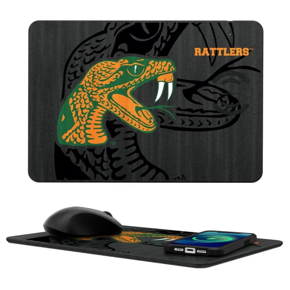 Keyscaper Florida A&M Rattlers 15W Fast Wireless Charger and Mouse Pad