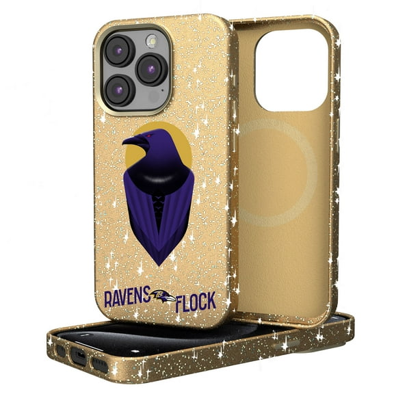 Keyscaper Gold Baltimore Ravens 2024 Illustrated Limited Edition Bling iPhone Case