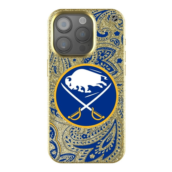Keyscaper Gold Buffalo Sabres Paisley Bling iPhone Case