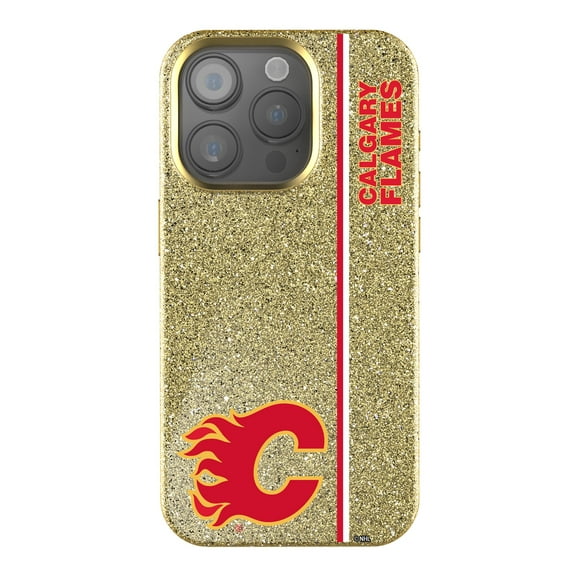 Keyscaper Gold Calgary Flames Sidebar Bling iPhone Case