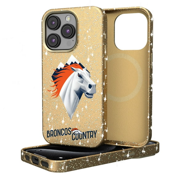 Keyscaper Gold Denver Broncos 2024 Illustrated Limited Edition Bling iPhone Case