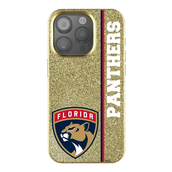 Keyscaper Gold Florida Panthers Sidebar Bling iPhone Case
