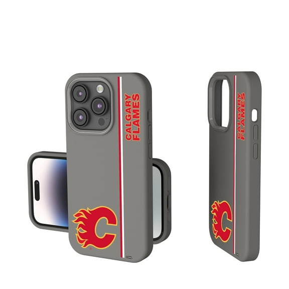 Keyscaper Gray Calgary Flames Sidebar Soft Touch iPhone Case