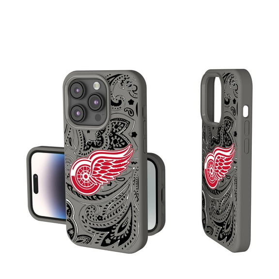 Keyscaper Gray Detroit Red Wings Paisley Soft Touch iPhone Case
