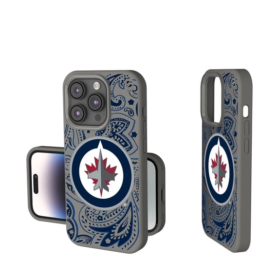 Keyscaper Gray Winnipeg Jets Paisley Soft Touch iPhone Case