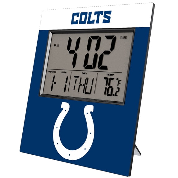 Keyscaper Indianapolis Colts Color Block Digital Desk Clock