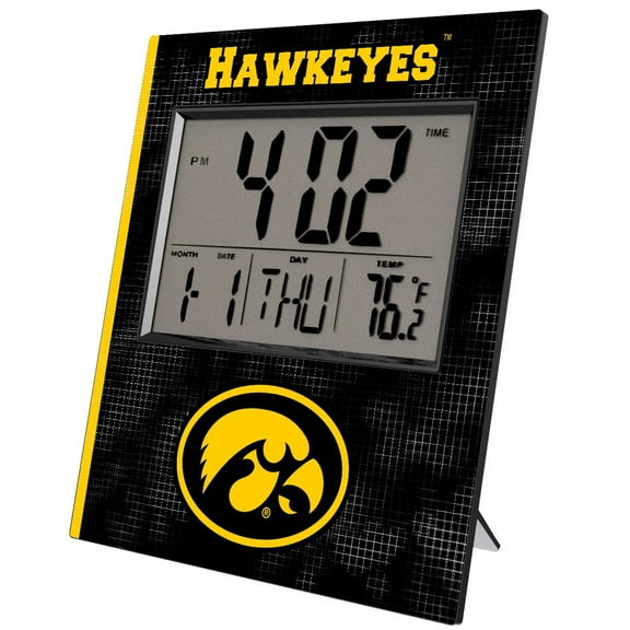 Keyscaper Iowa Hawkeyes Cross Hatch Digital Desk Clock