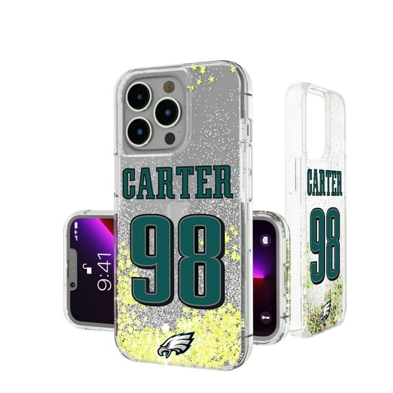 Keyscaper Jalen Carter Philadelphia Eagles iPhone Glitter Phone Case