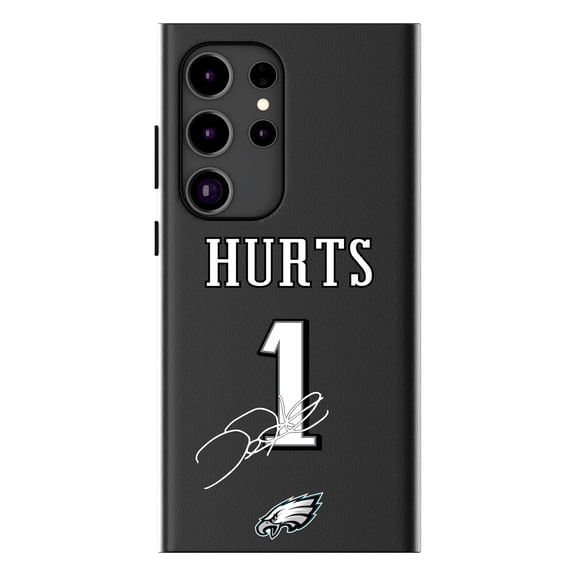 Keyscaper Jalen Hurts Black Philadelphia Eagles Galaxy Magnetic Bump Case