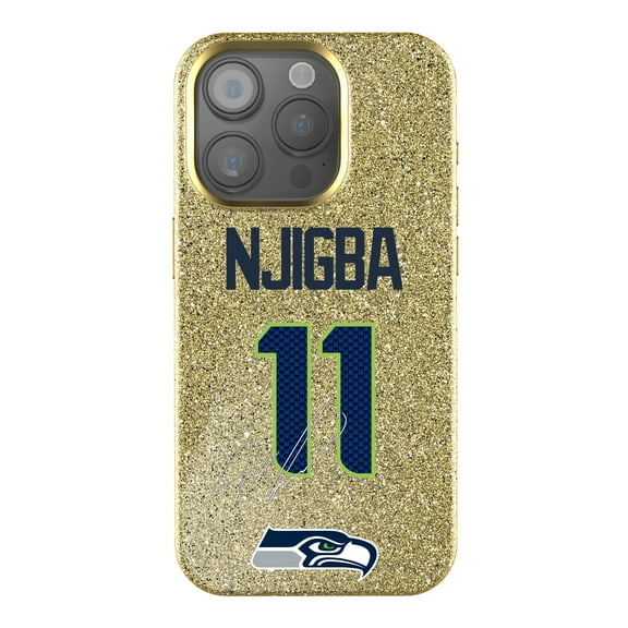 Keyscaper Jaxon Smith-Njigba Gold Seattle Seahawks Bling iPhone Case