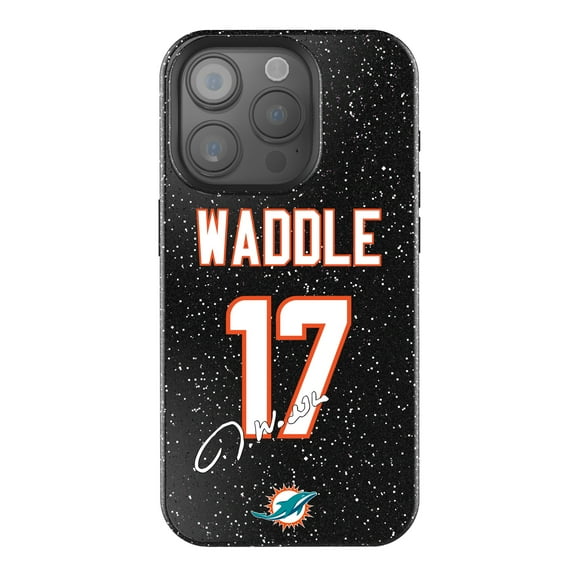 Keyscaper Jaylen Waddle Black Miami Dolphins Bling iPhone Case
