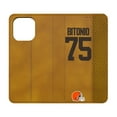 thumbnail image 1 of Keyscaper Joel Bitonio Brown Cleveland Browns Folio iPhone Case, 1 of 7