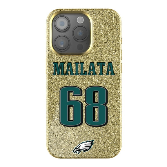 Keyscaper Jordan Mailata Gold Philadelphia Eagles Bling iPhone Case
