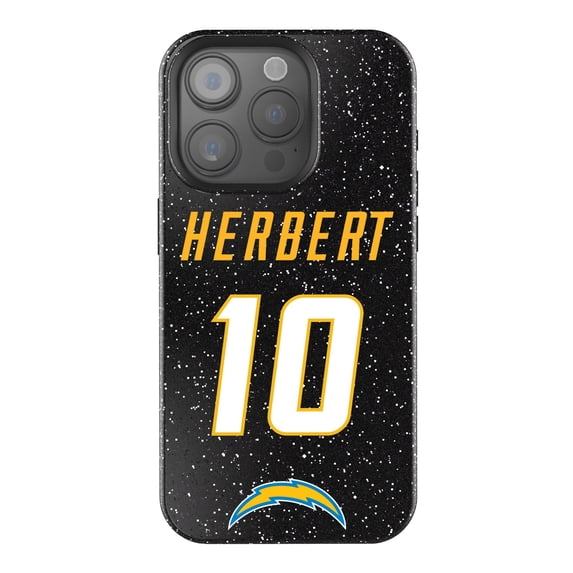 Keyscaper Justin Herbert Black Los Angeles Chargers Bling iPhone Case