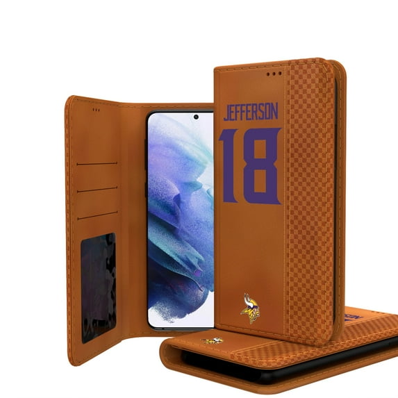 Keyscaper Justin Jefferson Brown Minnesota Vikings Galaxy Folio Case