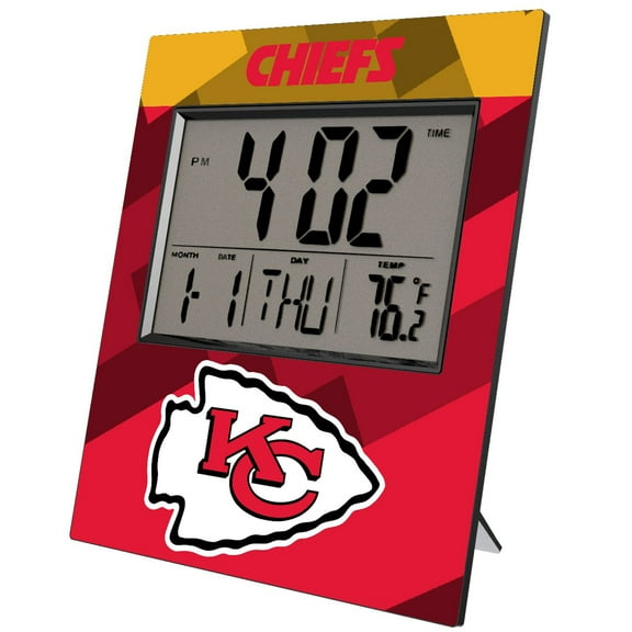 Keyscaper Kansas City Chiefs Color Block Digital Desk Clock