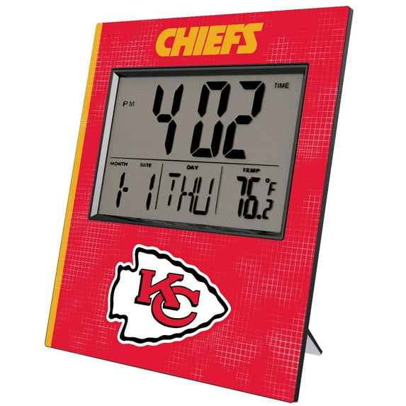 Keyscaper Kansas City Chiefs Cross Hatch Digital Desk Clock