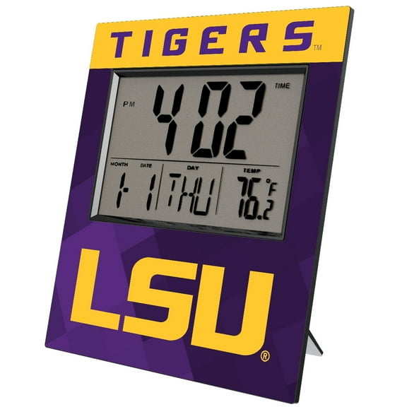 Keyscaper LSU Tigers Color Block Digital Desk Clock