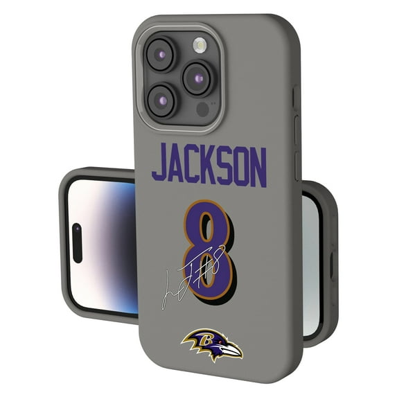 Keyscaper Lamar Jackson Gray Baltimore Ravens Ready Soft Touch iPhone Case