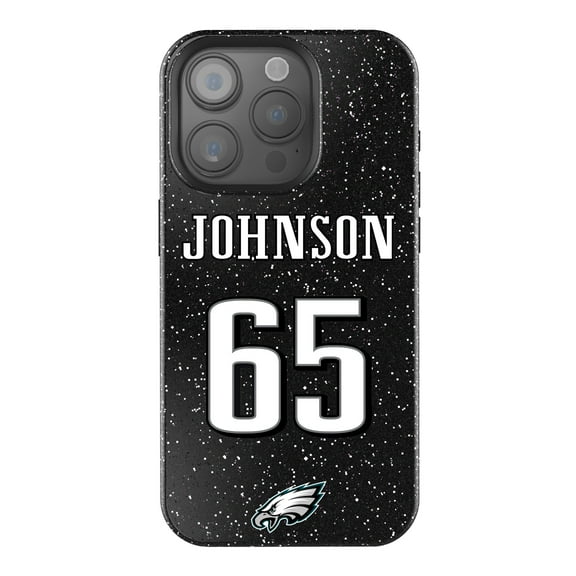 Keyscaper Lane Johnson Black Philadelphia Eagles Bling iPhone Case