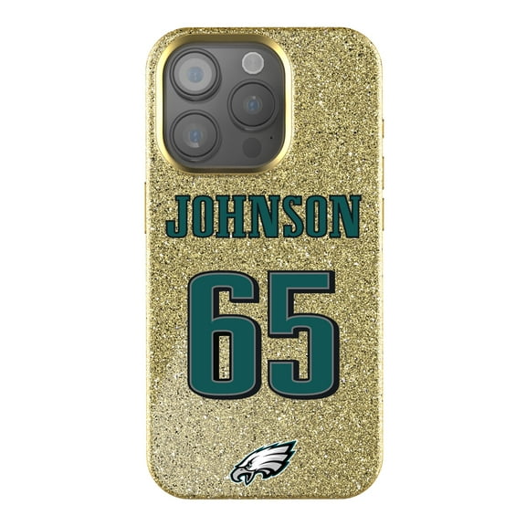 Keyscaper Lane Johnson Gold Philadelphia Eagles Bling iPhone Case