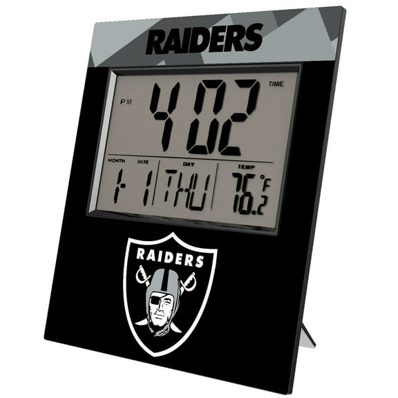 Keyscaper Las Vegas Raiders Color Block Digital Desk Clock