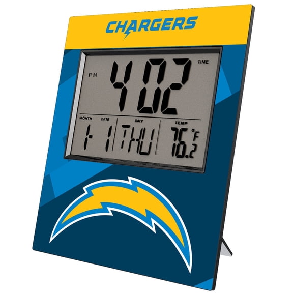 Keyscaper Los Angeles Chargers Color Block Digital Desk Clock